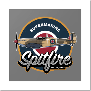 Supermarine Spitfire Malta (Small logo) Posters and Art